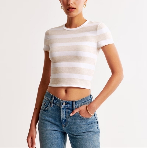 Abercrombie And Fitch Soft A+F Essentials Baby Tee S - Picture 9 of 10